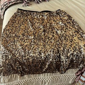 Ava & Viv Gold Sequin Midi Skirt